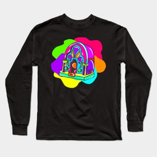 Neon Hippy 80s 90s Costume Retro Vintage Long Sleeve T-Shirt